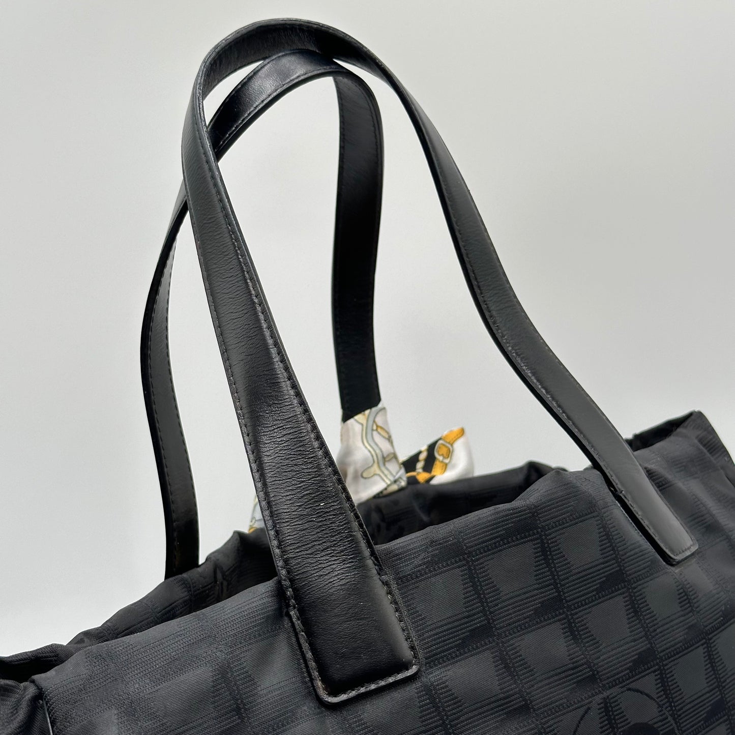 Authentic CHANEL Black Medium Travel Line Tote