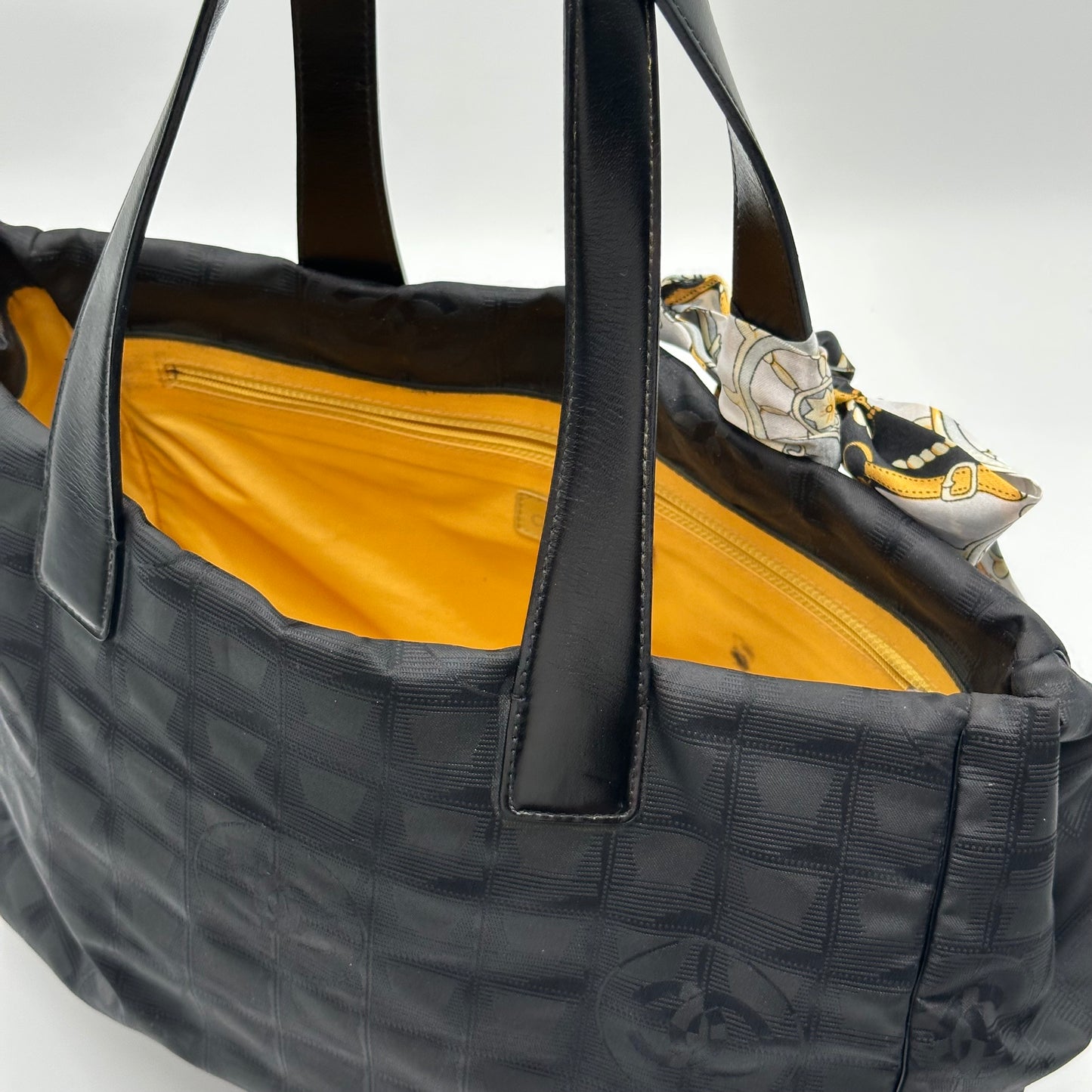 Authentic CHANEL Black Medium Travel Line Tote