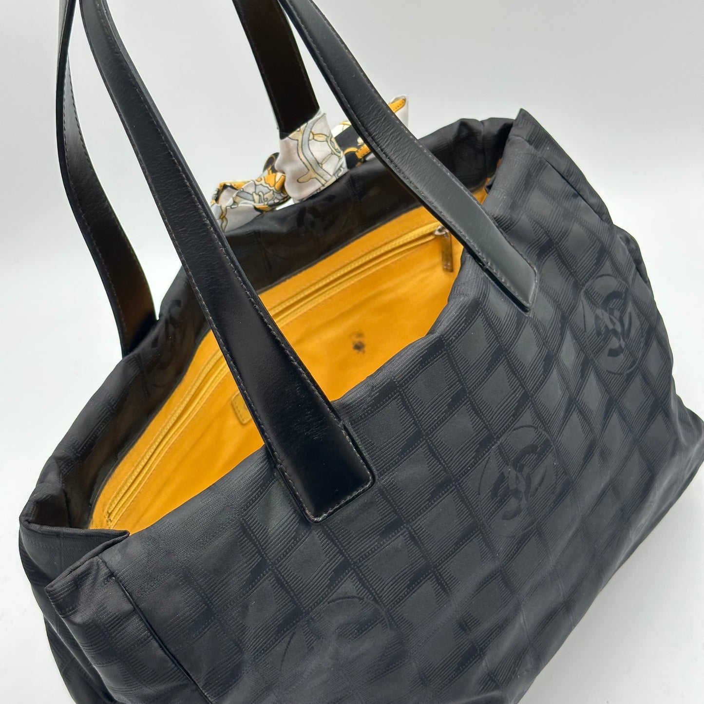 Authentic CHANEL Black Medium Travel Line Tote