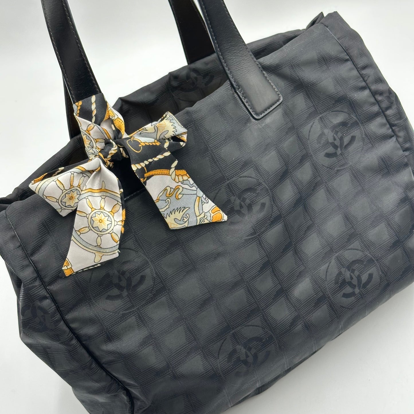 Authentic CHANEL Black Medium Travel Line Tote
