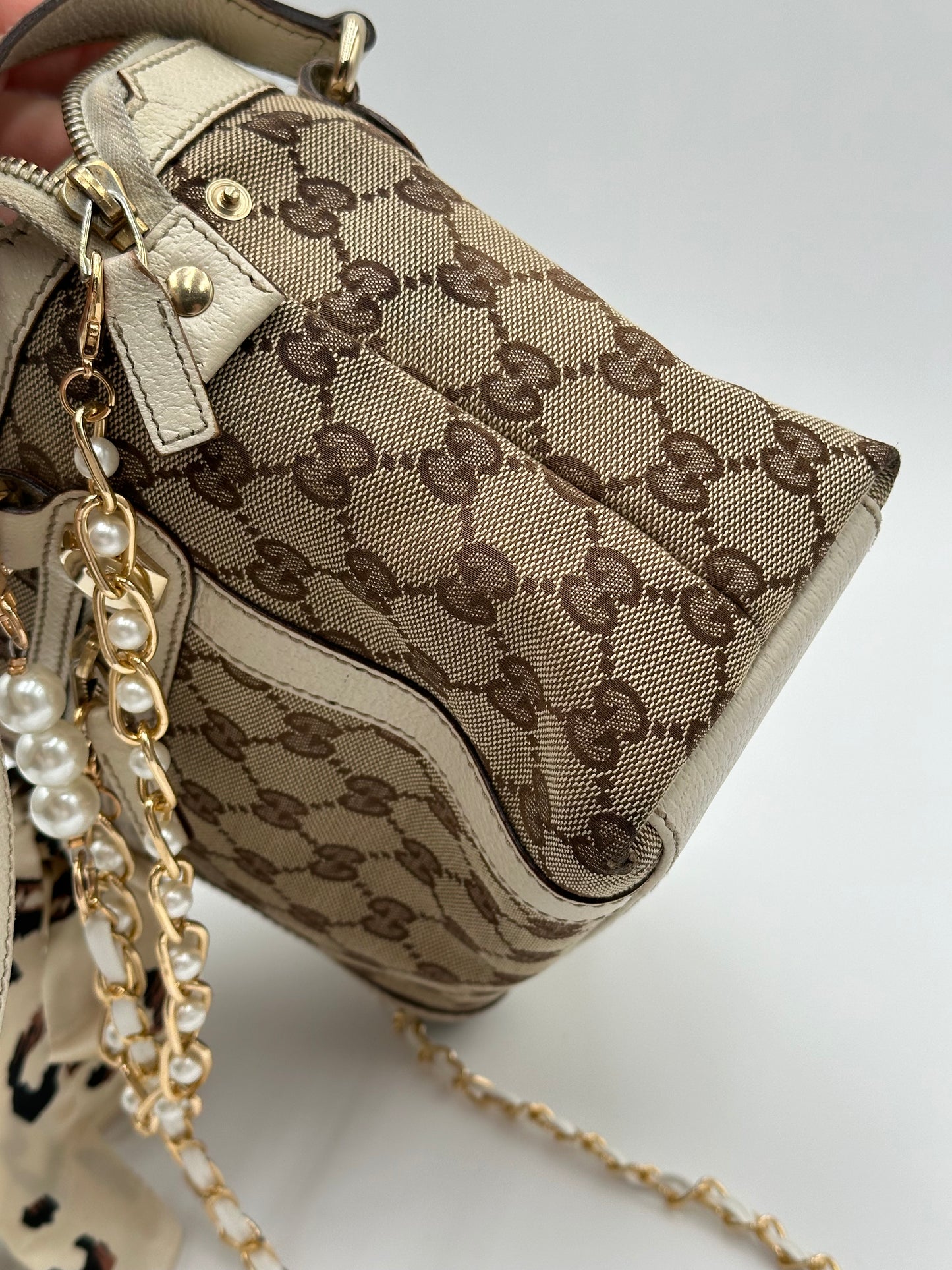 Authentic GUCCI Charmy Canvas GG Tote