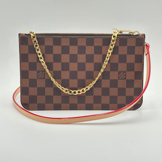 2015 Authentic Louis Vuitton Damier Ebene Neverfull MM Wrislet Crossbody