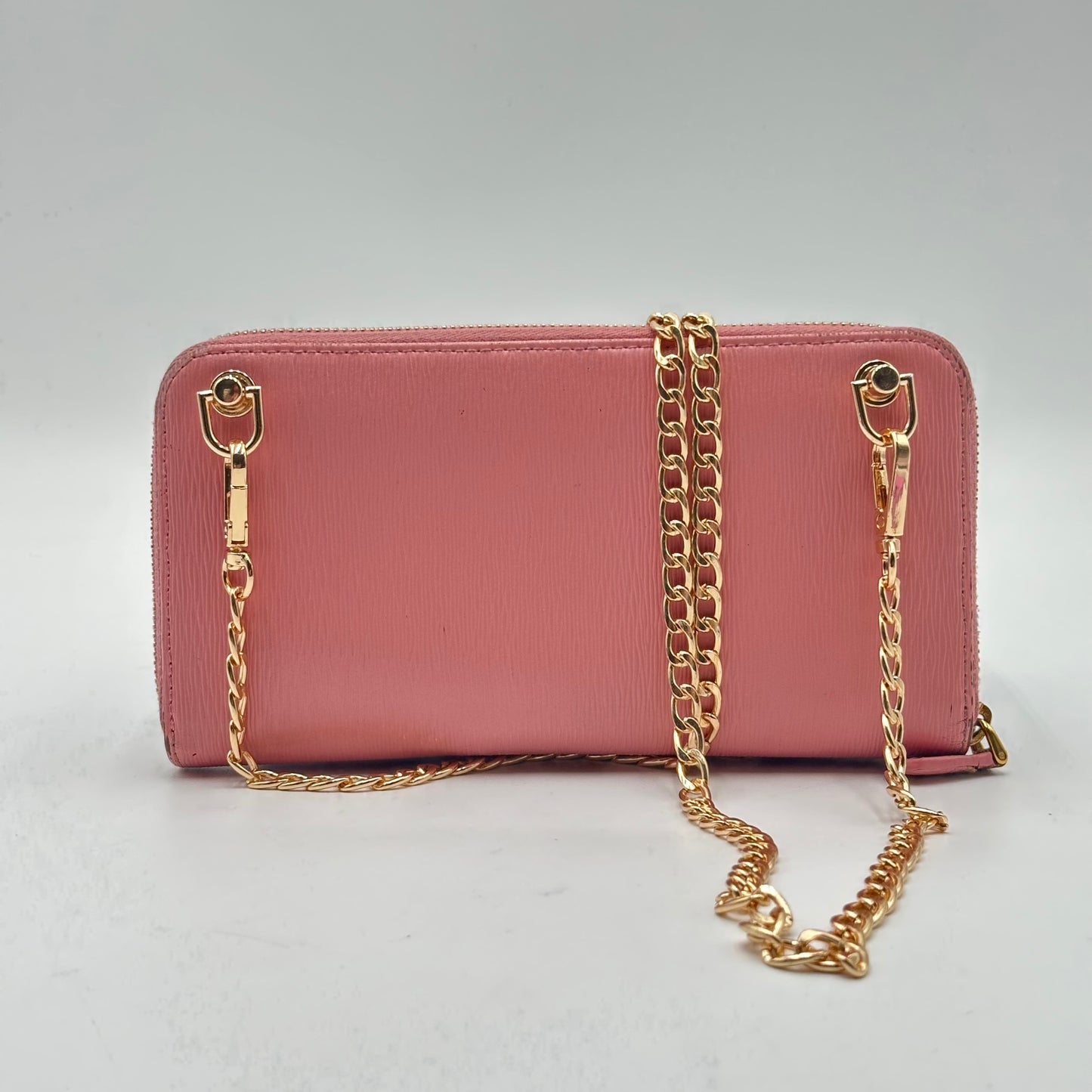 Authentic PRADA Pink Saffiano Full Zip Wallet Crossbody