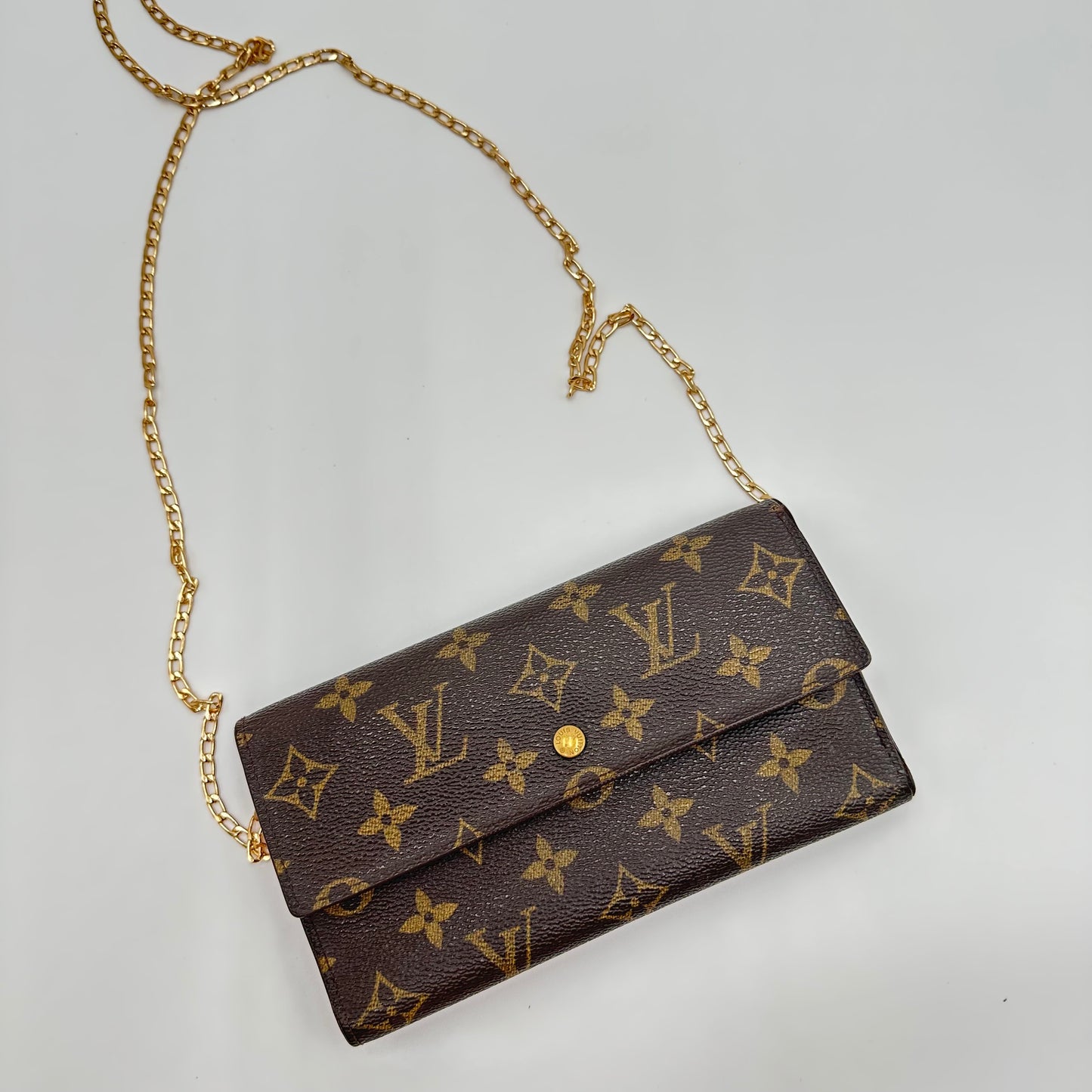 Authentic Louis Vuitton 1996 Monogram International Trifold Wallet Crossbody