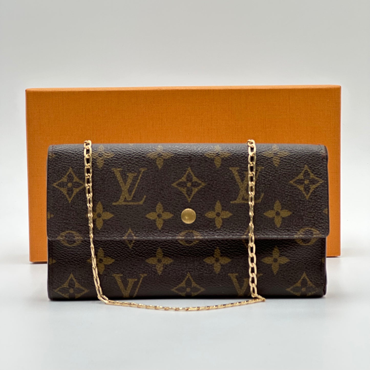 Authentic Louis Vuitton 1996 Monogram International Trifold Wallet Crossbody