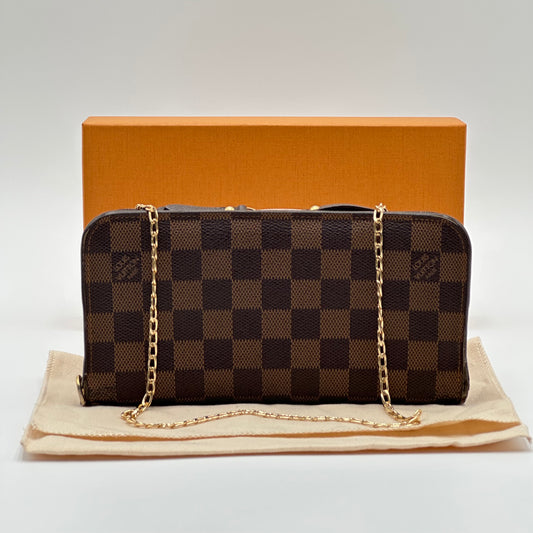 Authentic Louis Vuitton  2009 Damier Ebene Insolite Wallet Crossbody