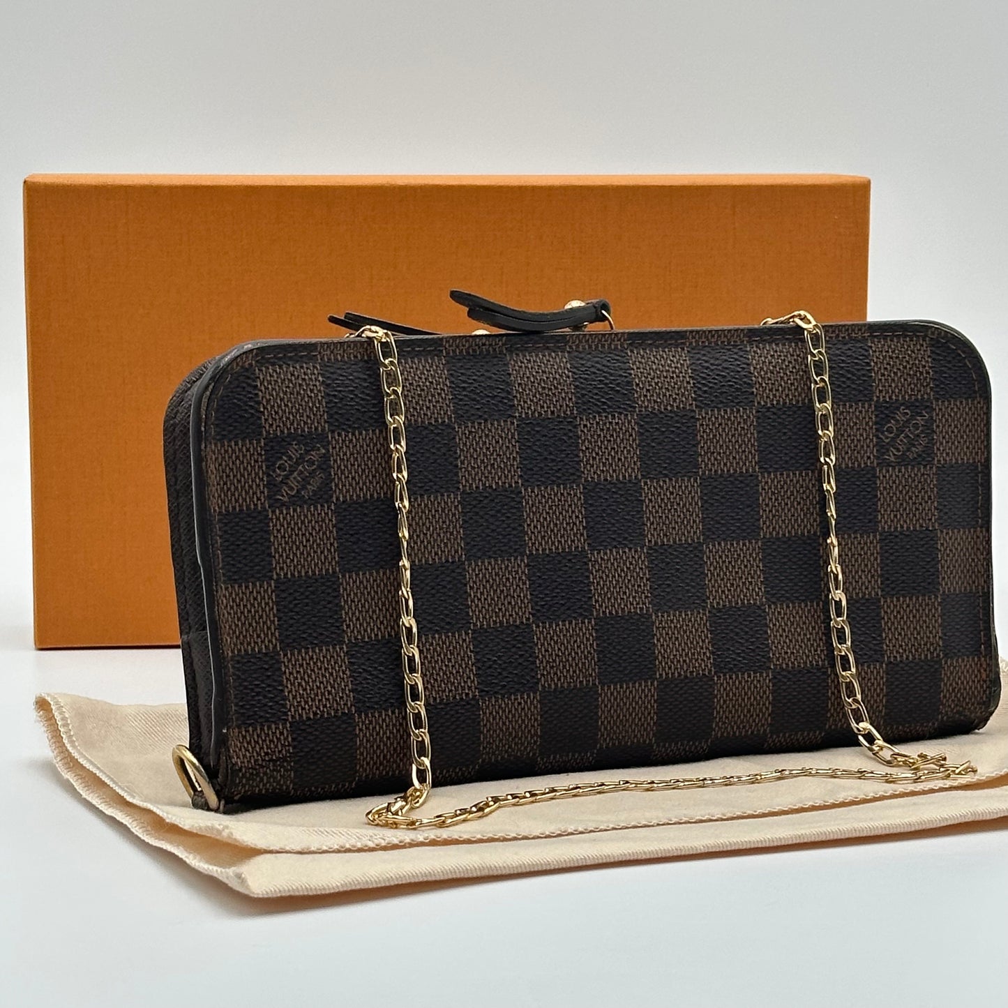 Authentic Louis Vuitton  2009 Damier Ebene Insolite Wallet Crossbody