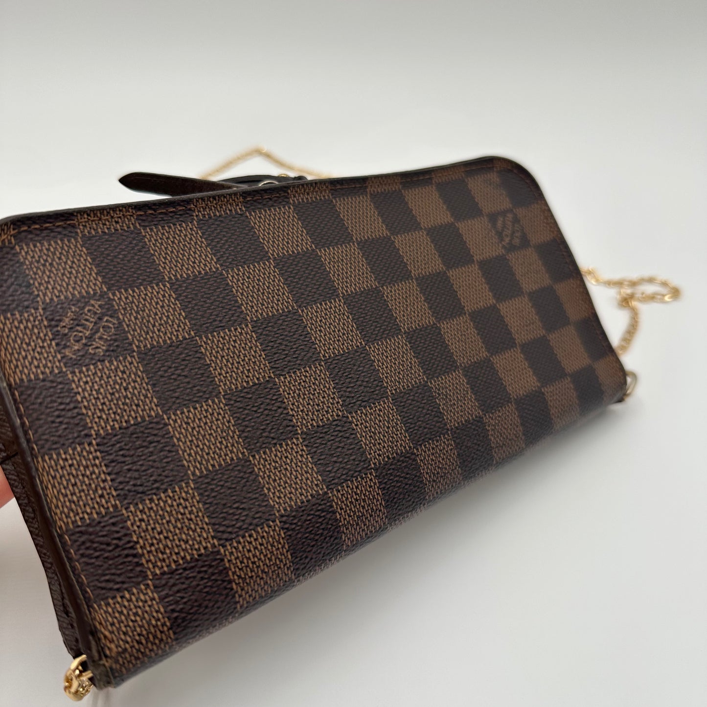 Authentic Louis Vuitton  2009 Damier Ebene Insolite Wallet Crossbody