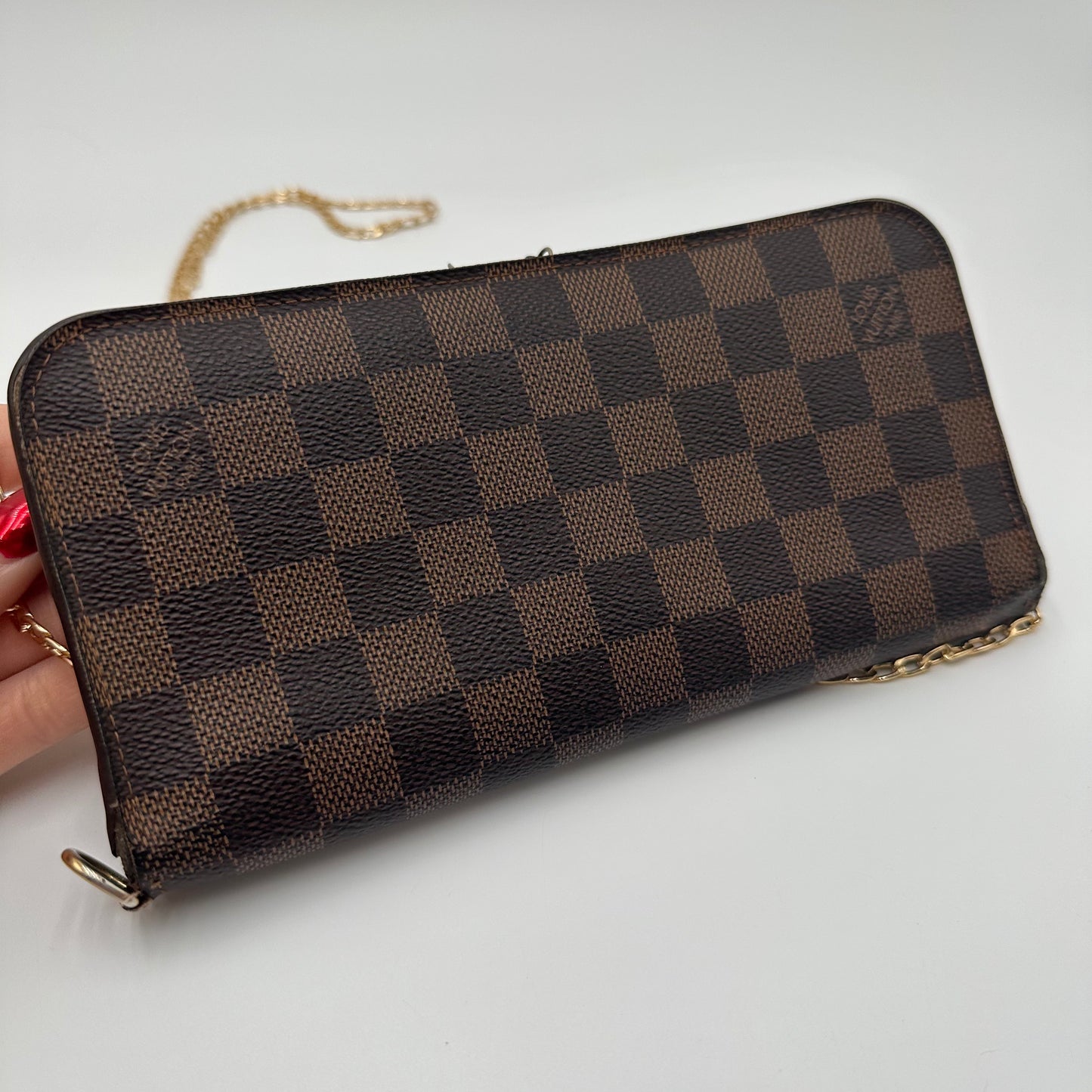 Authentic Louis Vuitton  2009 Damier Ebene Insolite Wallet Crossbody