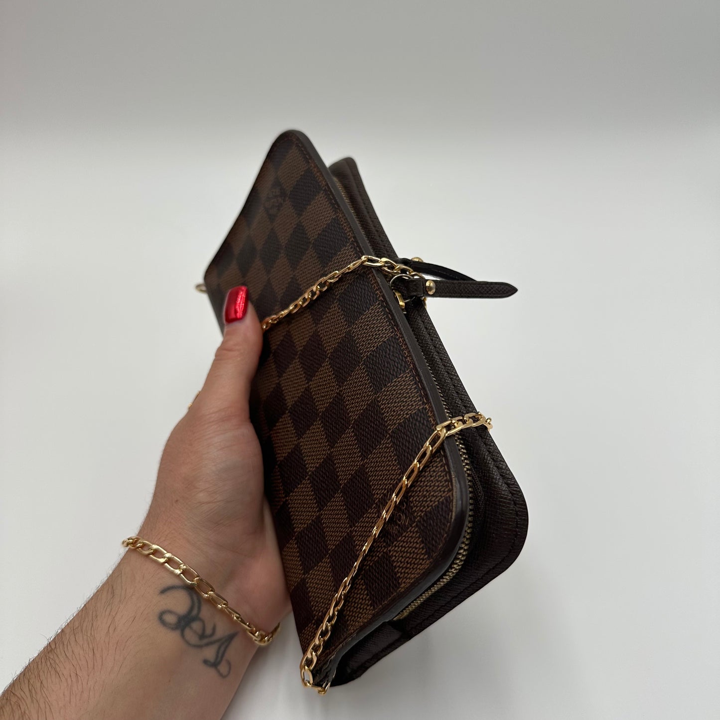 Authentic Louis Vuitton  2009 Damier Ebene Insolite Wallet Crossbody