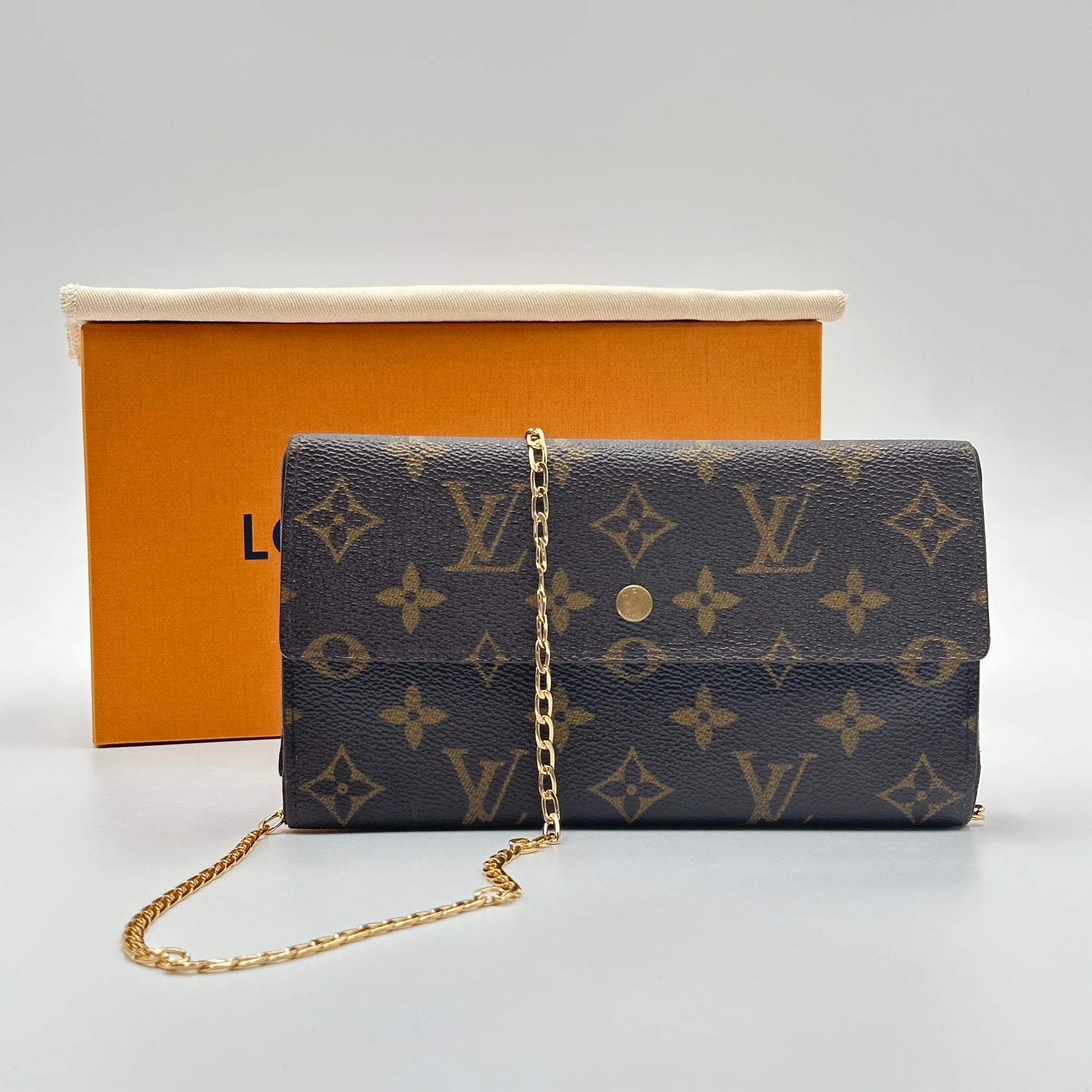 Authentic Louis Vuitton 1999 Monogram International Trifold Wallet Crossbody