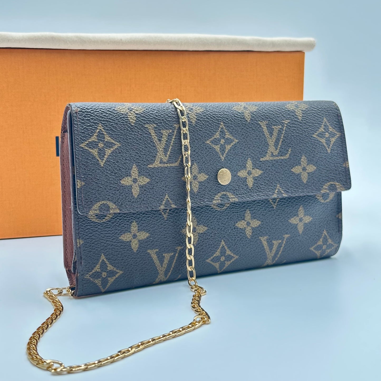 Authentic Louis Vuitton 1999 Monogram International Trifold Wallet Crossbody