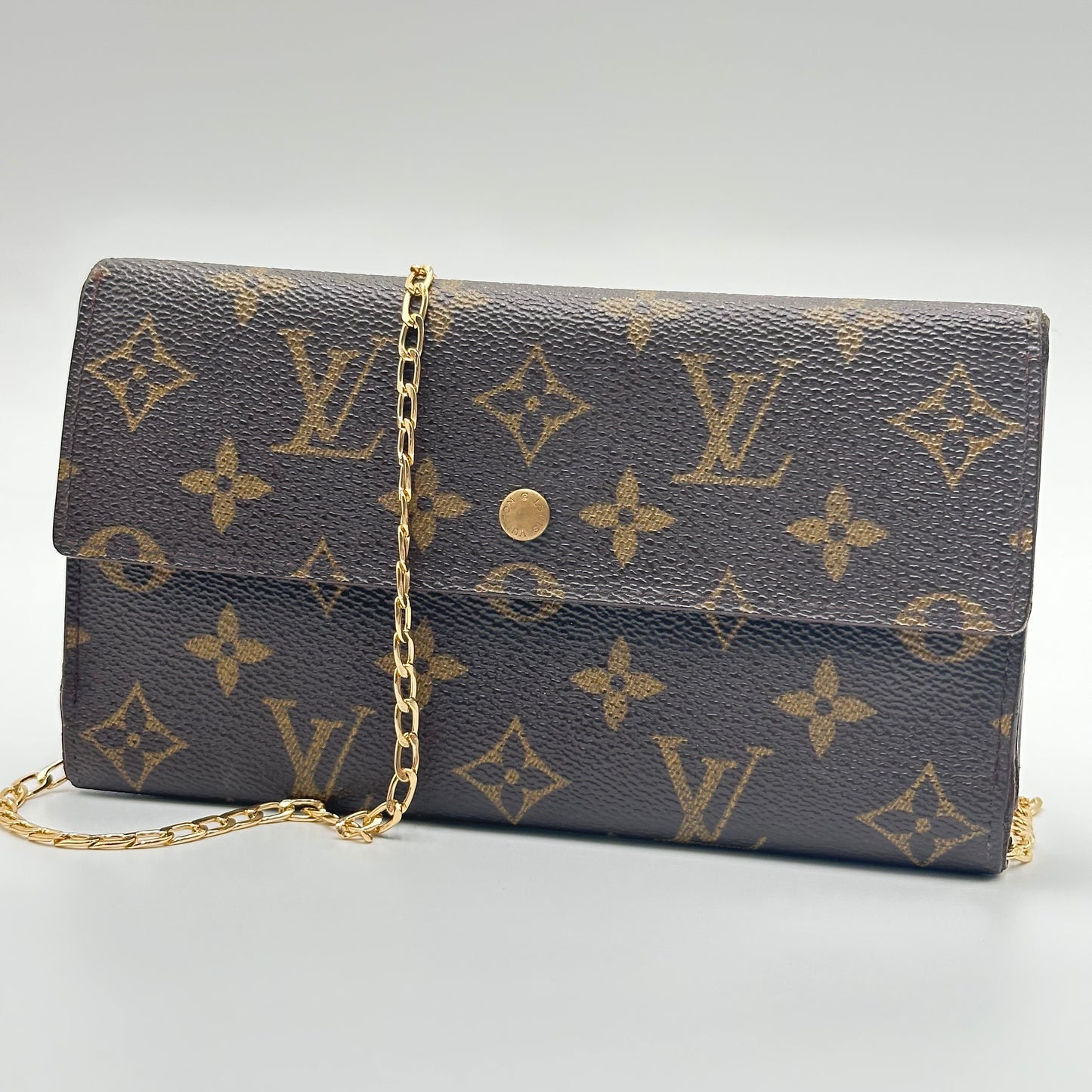 Authentic Louis Vuitton 1999 Monogram International Trifold Wallet Crossbody