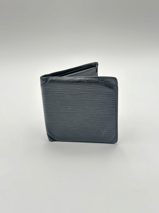 Authentic Louis Vuitton Black Epi Mens Bifold Wallet