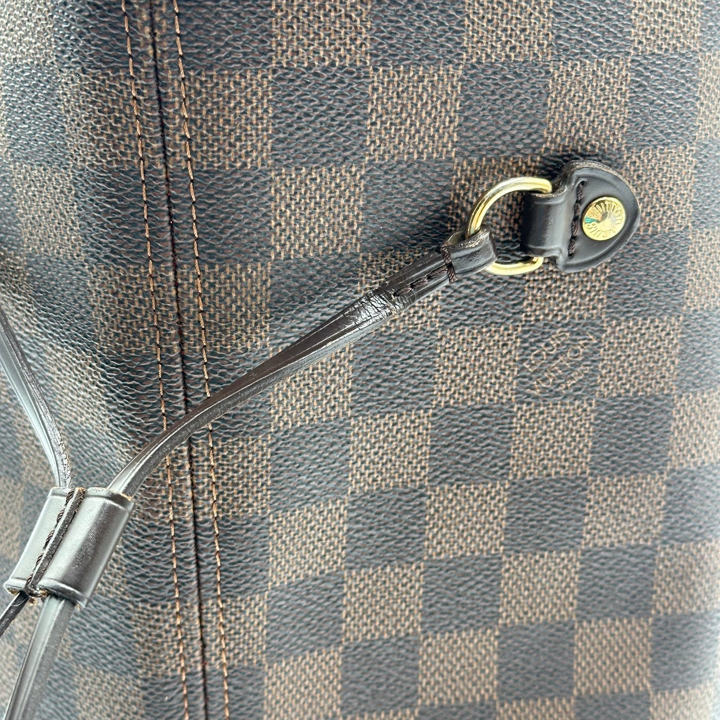 2010 Authentic Louis Vuitton Damier Ebene Neverfull MM Tote