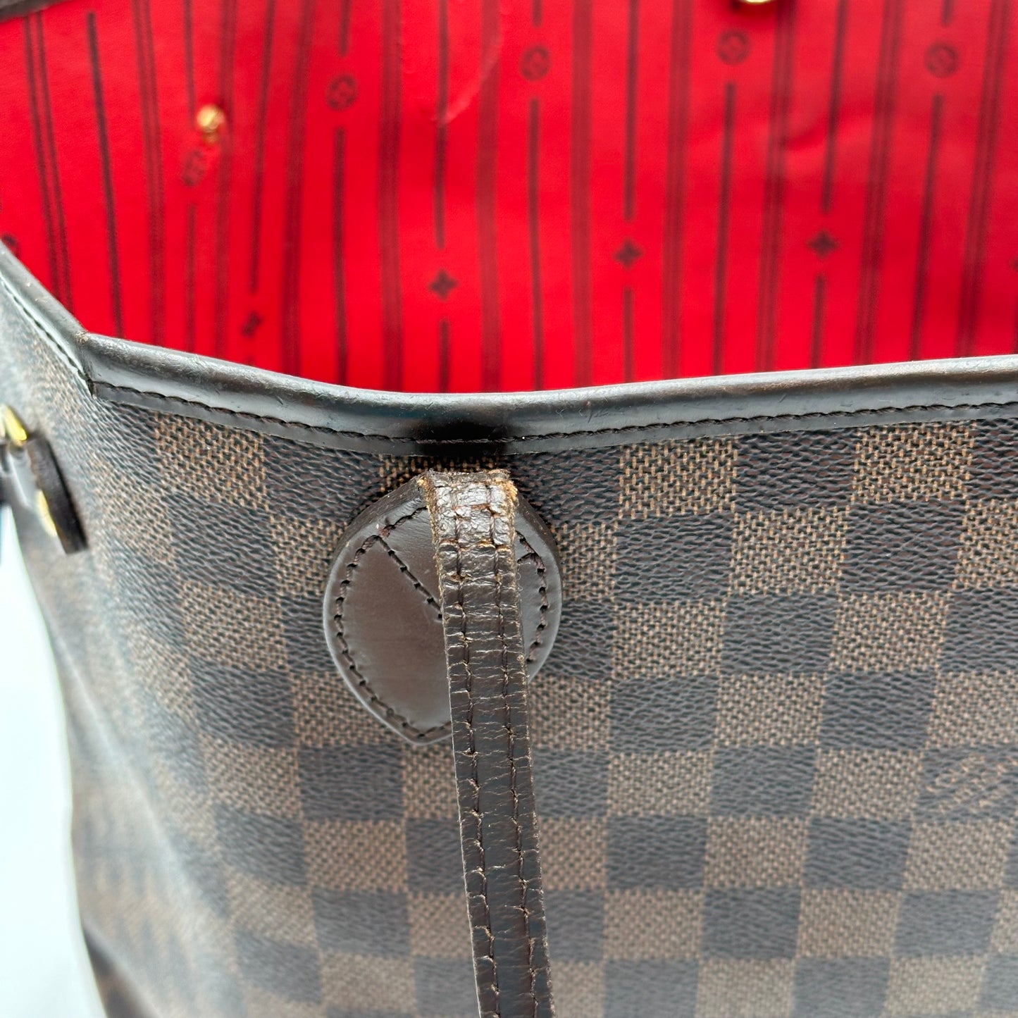 2010 Authentic Louis Vuitton Damier Ebene Neverfull MM Tote