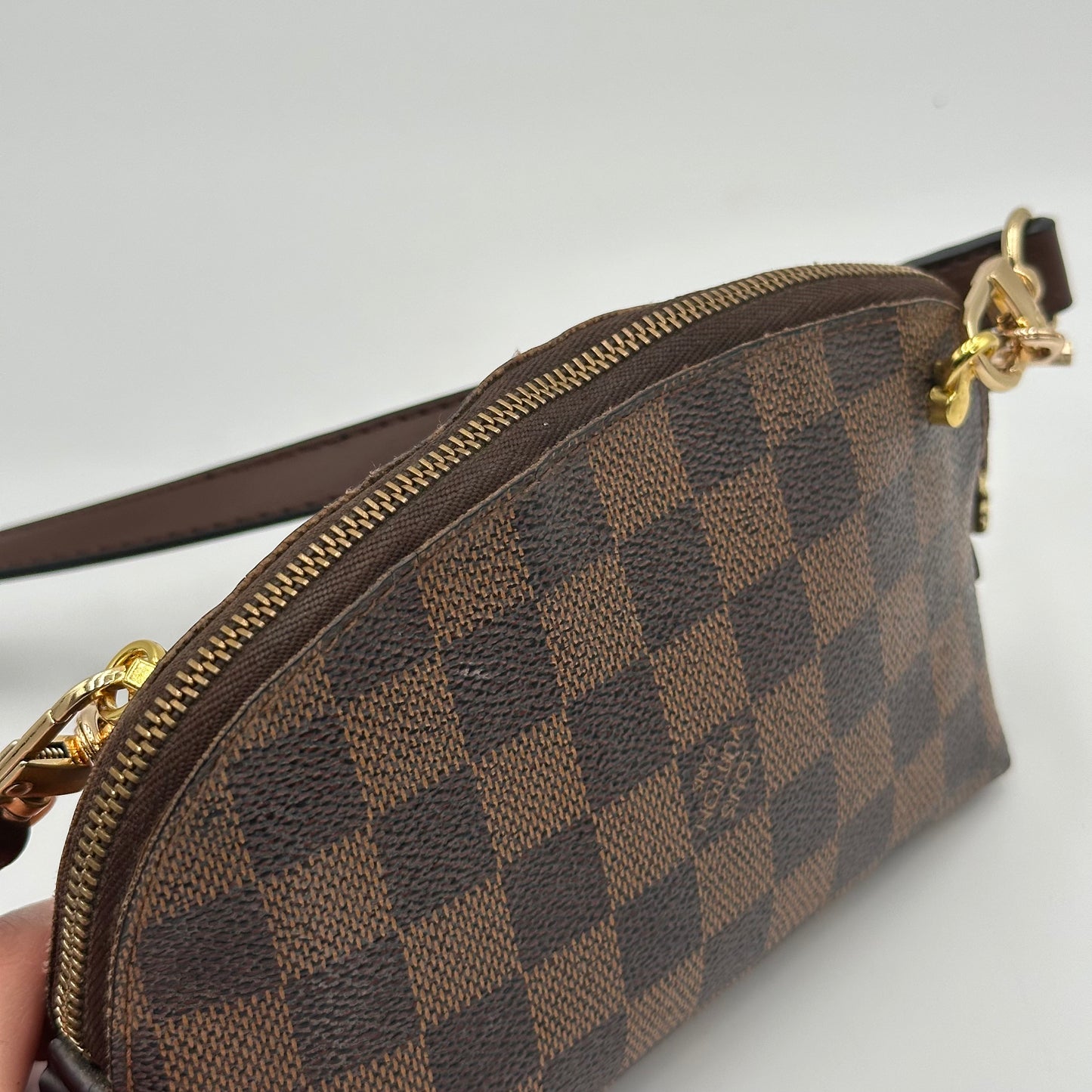 Authentic Louis Vuitton 2004 Damier Ebene Cosmetic Pouch Crossbody