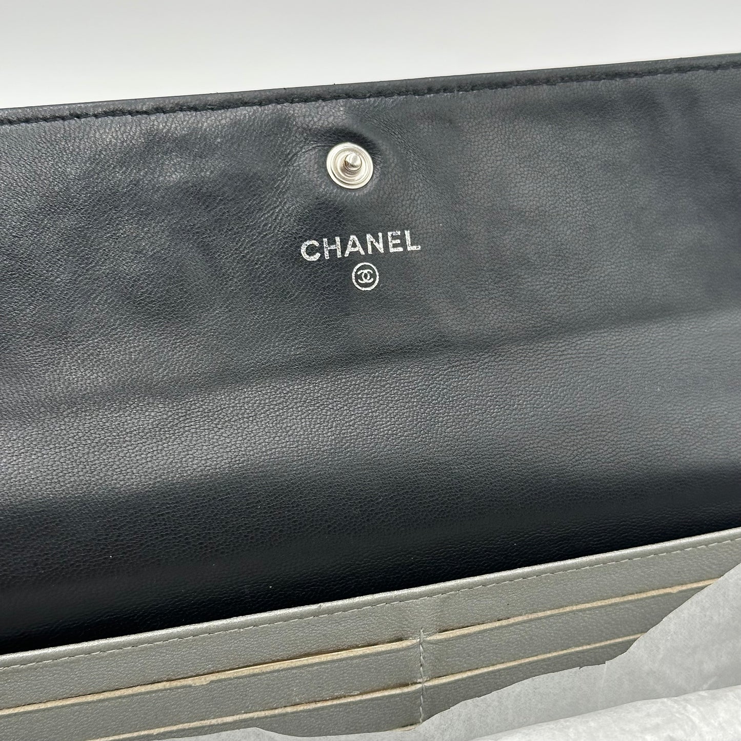 Authentic CHANEL Black CC Camellia Long Wallet Crossbody