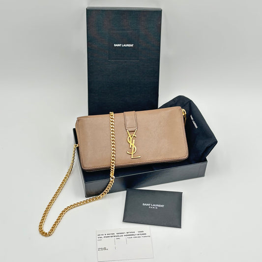 Authentic YSL Nude Full Zip Wallet