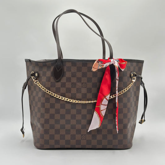 2010 Authentic Louis Vuitton Damier Ebene Neverfull MM Tote