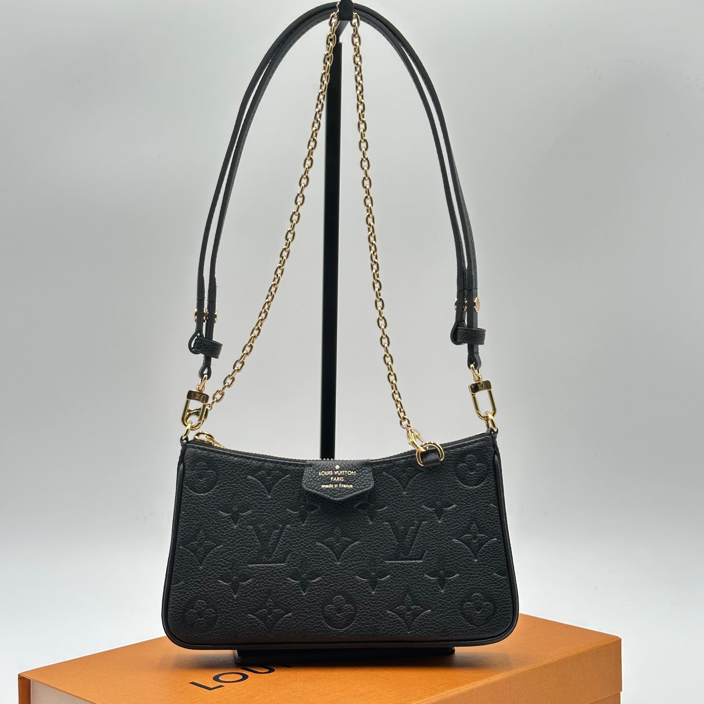 Authentic Louis Vuitton Monogram Black Empreinte Easy Pouch Crossbody