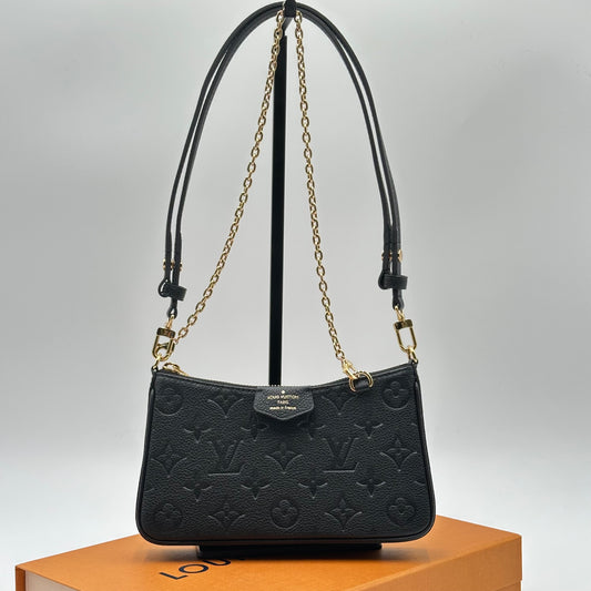 Authentic Louis Vuitton Monogram Black Empreinte Easy Pouch Crossbody