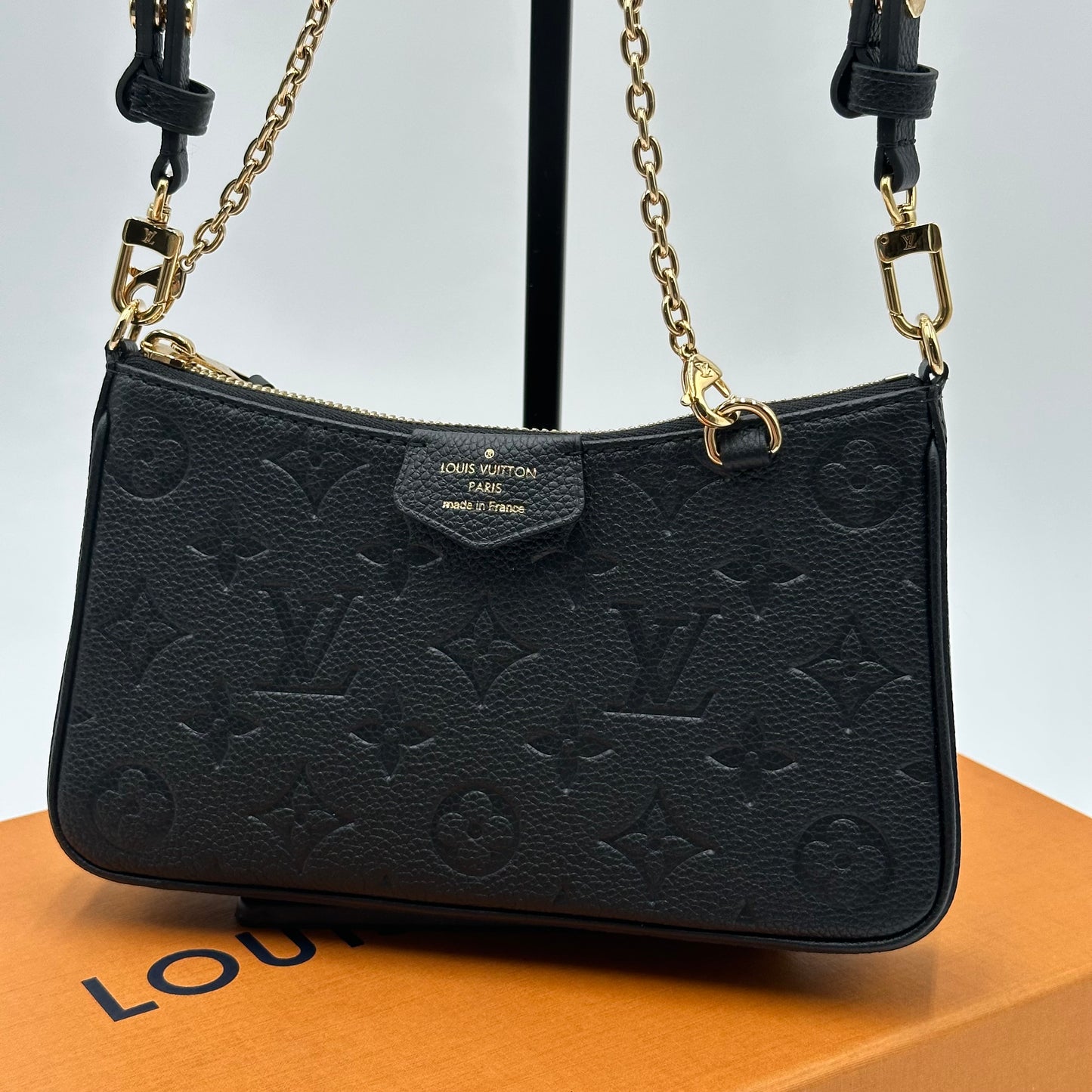 Authentic Louis Vuitton Monogram Black Empreinte Easy Pouch Crossbody