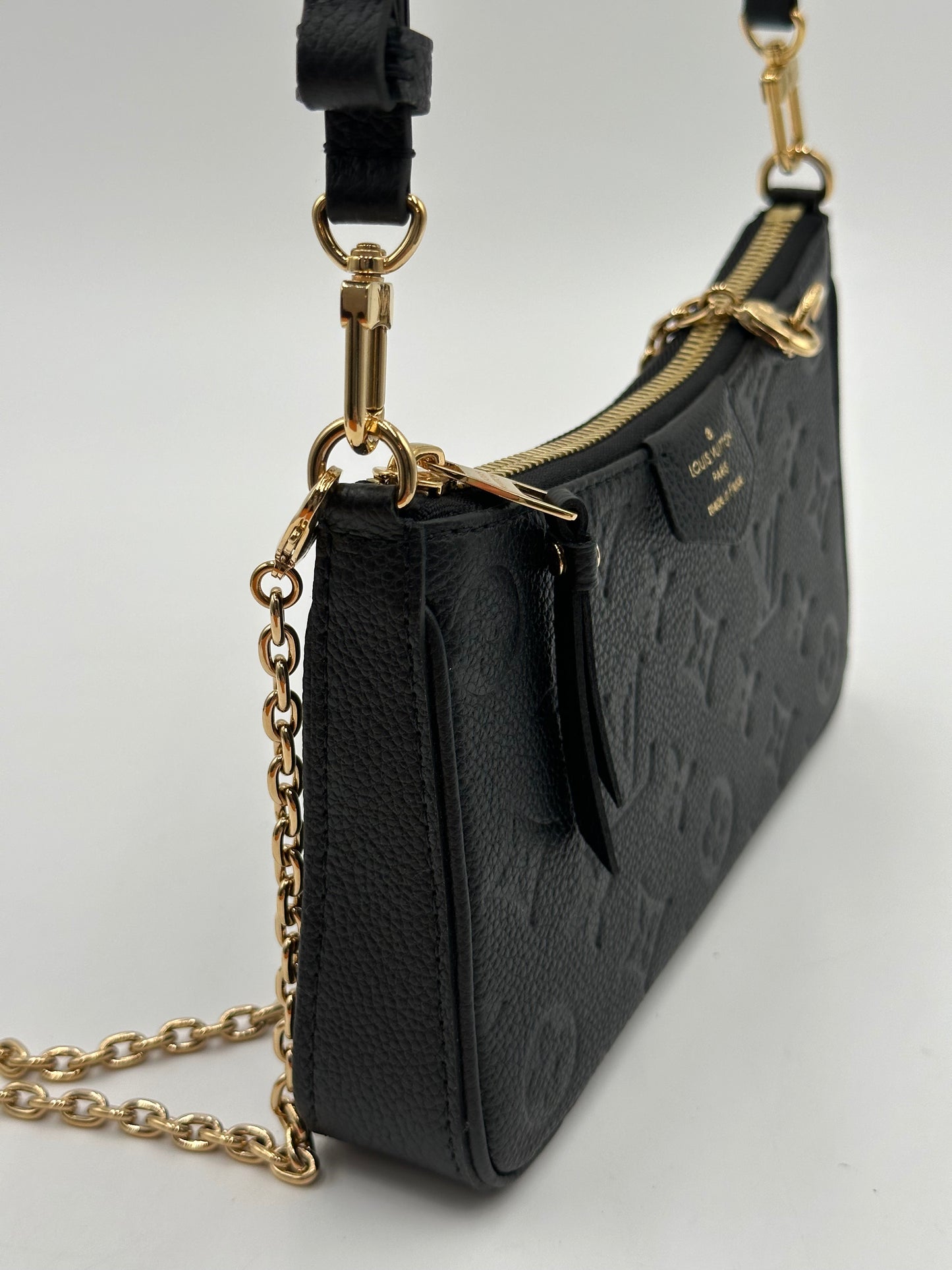 Authentic Louis Vuitton Monogram Black Empreinte Easy Pouch Crossbody