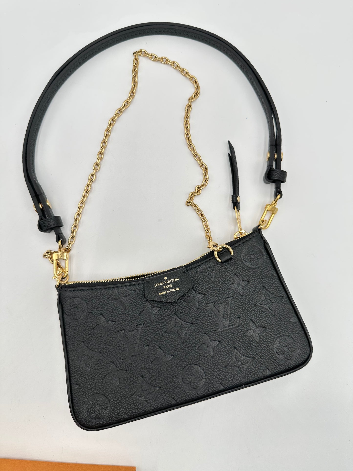 Authentic Louis Vuitton Monogram Black Empreinte Easy Pouch Crossbody