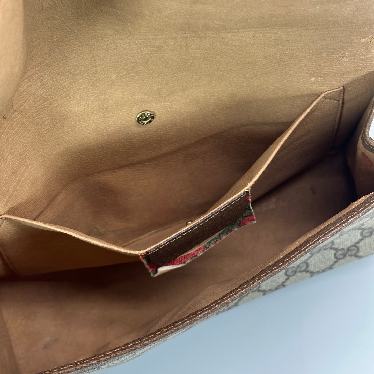 Authentic GUCCI Canvas Envelope Wristlet Clutch Crossbody
