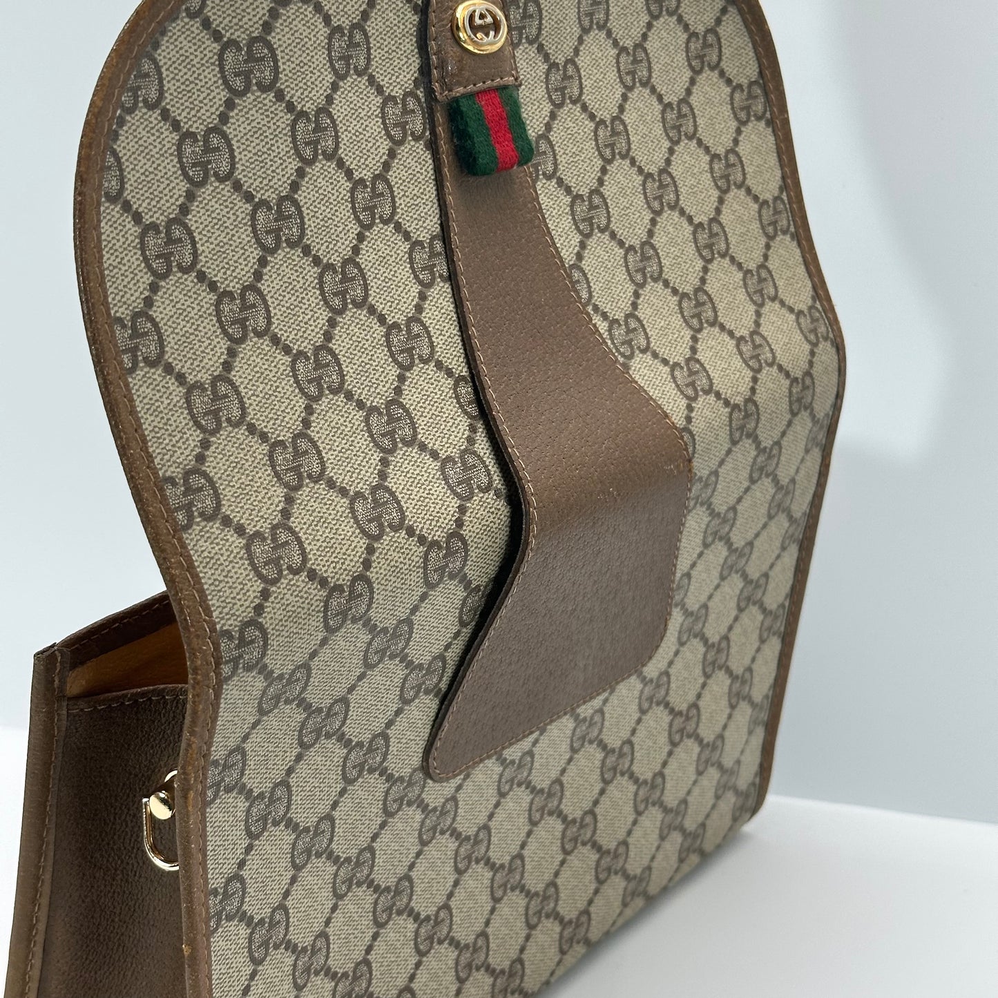 Authentic GUCCI Canvas Envelope Wristlet Clutch Crossbody