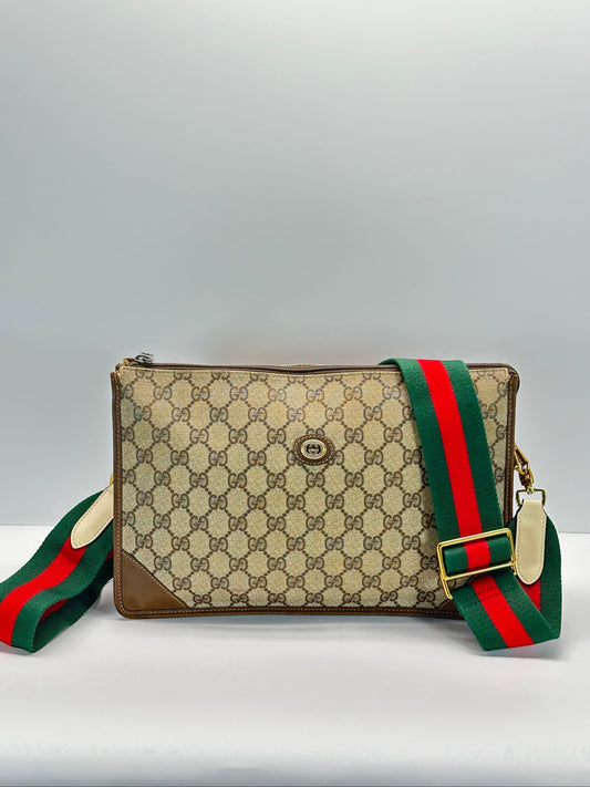 Authentic GUCCI GG Canvas Zipper Pouch Crossbody
