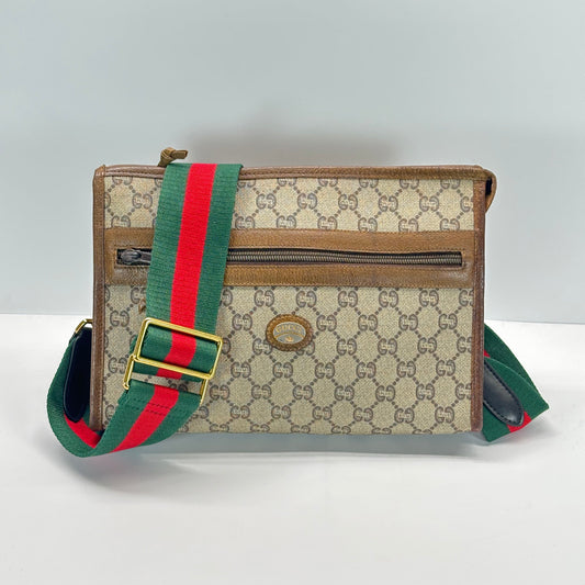Authentic GUCCI GG Canvas Zipper Pouch Crossbody