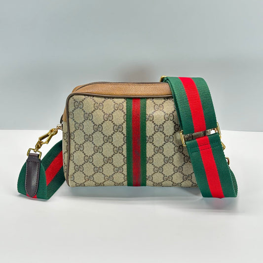Authentic GUCCI Canvas Supreme Zipper Crossbody