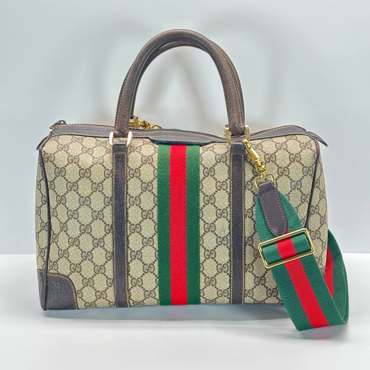 Authentic GUCCI GG Canvas Supreme Boston Handbag