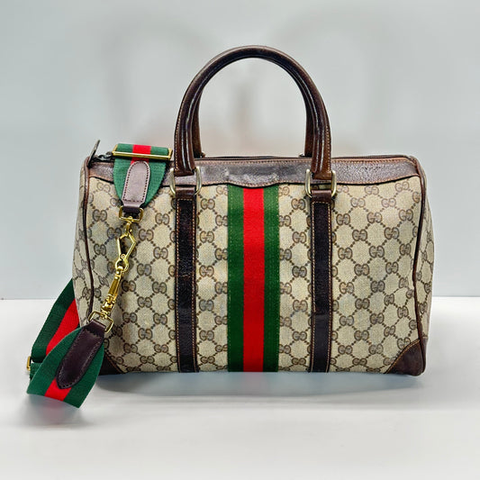 Authentic GUCCI GG Canvas Supreme Boston Handbag