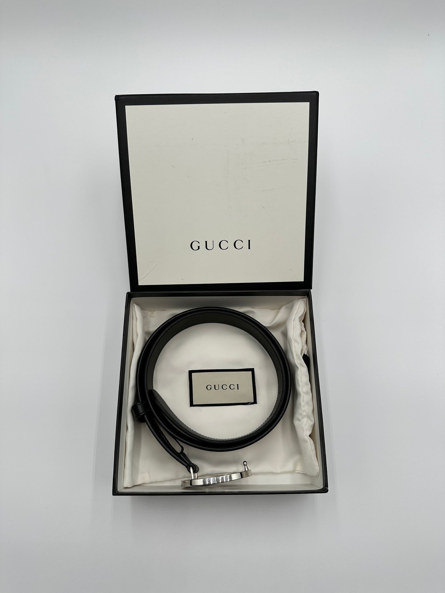 Authentic Gucci GG Black Supreme Belt 85cm w/ Box & Dust Bag