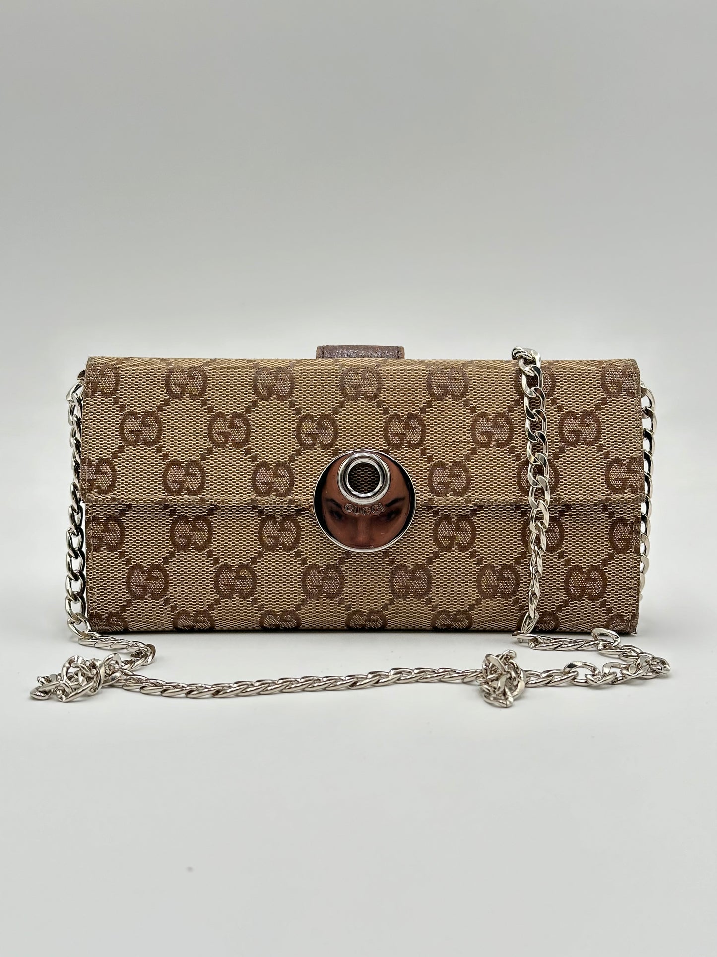 Authentic GUCCI GG Canvas Double Sided Wallet Crossbody