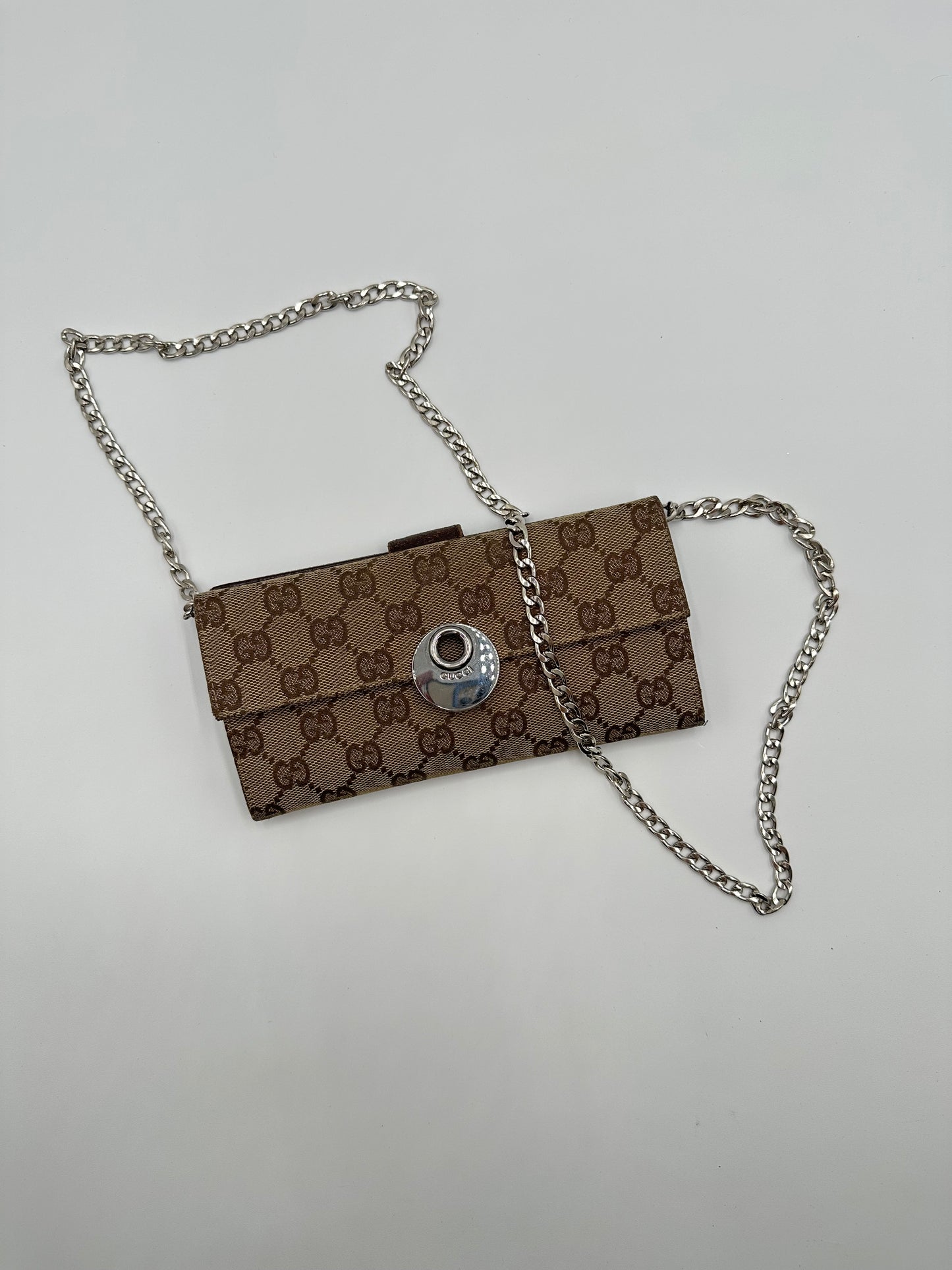 Authentic GUCCI GG Canvas Double Sided Wallet Crossbody