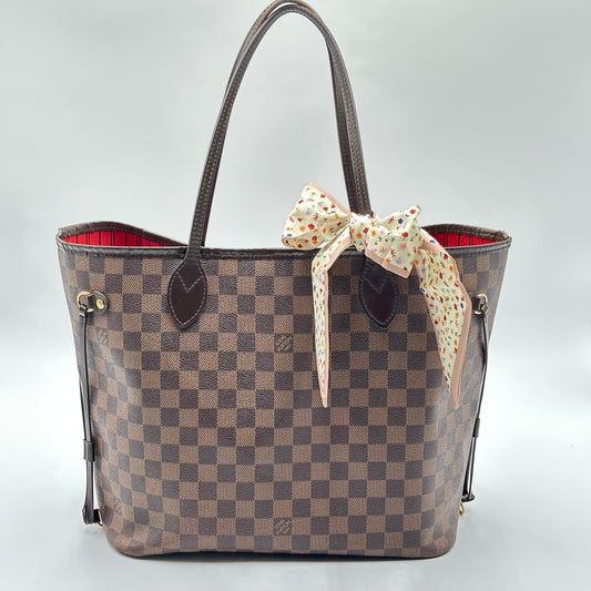 Authentic Louis Vuitton 2014 Damier Ebene Neverfull MM