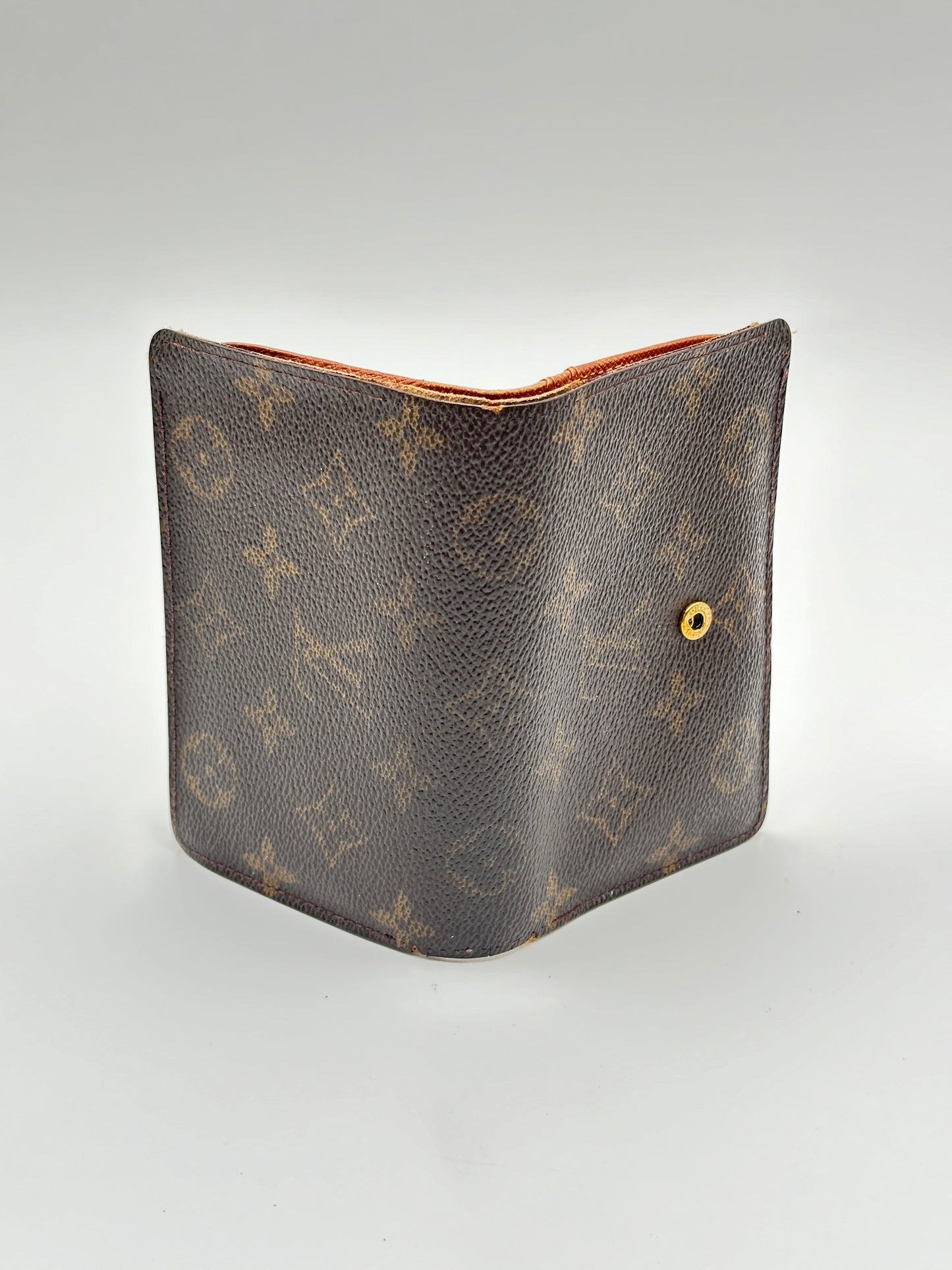 Authentic Louis Vuitton 2000 Monogram Kisslock Compact Wallet Crossbody