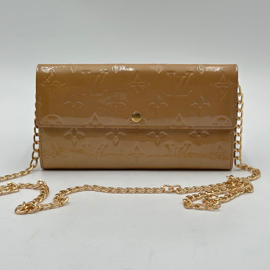 Authentic Louis Vuitton 2005 Gold Vernis Sarah Wallet Crossbody