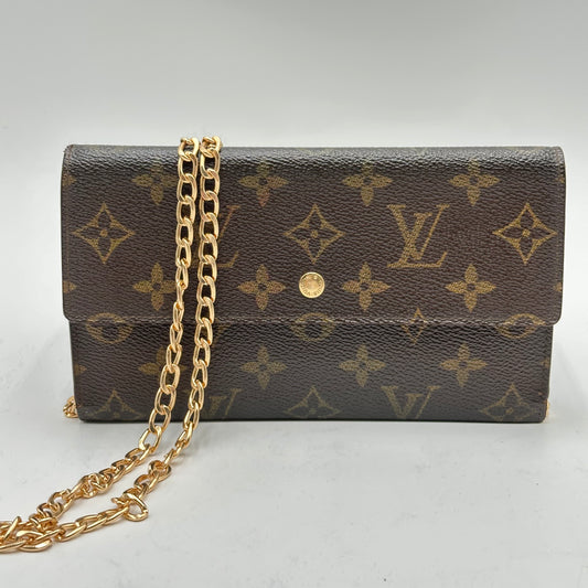 Authentic Louis Vuitton 1989 Monogram International Trifold Wallet Crossbody
