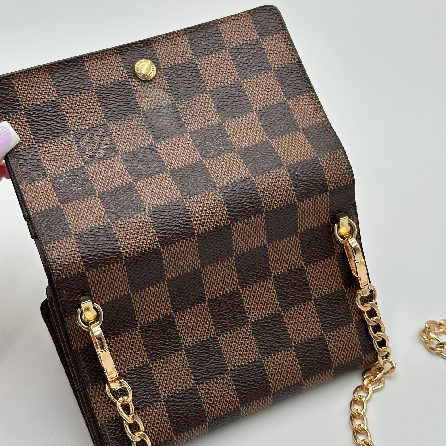Authentic Louis Vuitton 2004 Damier Ebene Porte Monnaie Compact Wallet Crossbody