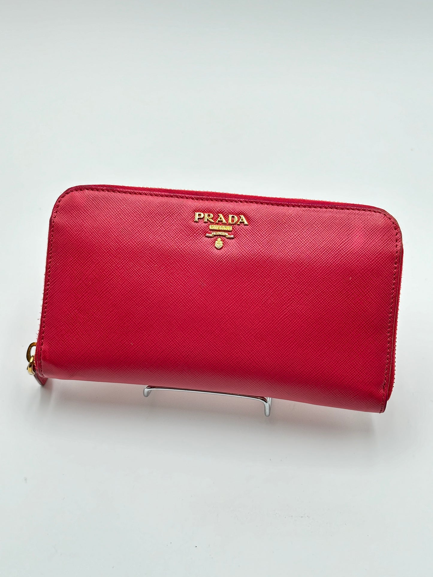 Authentic PRADA Saffiano Full Zip Wallet w/ Crossbody Kit