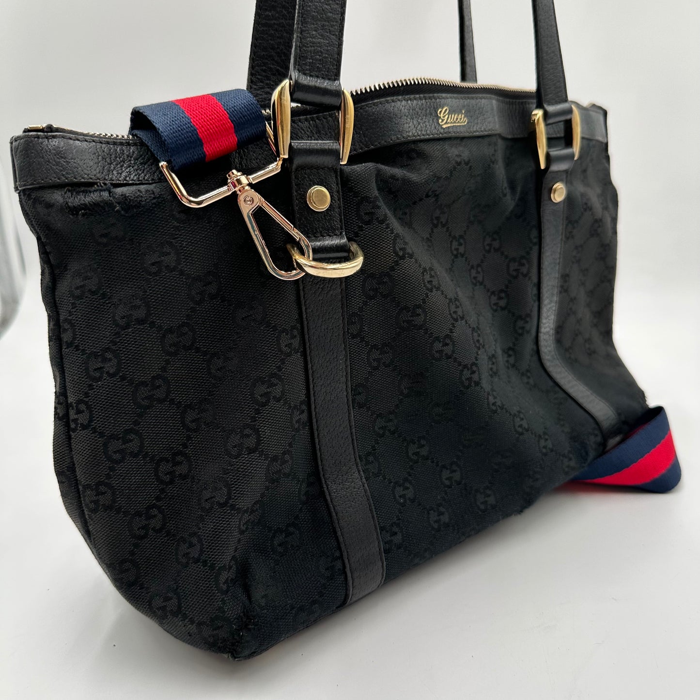 Authentic GUCCI Black Abbey Tote Handbag