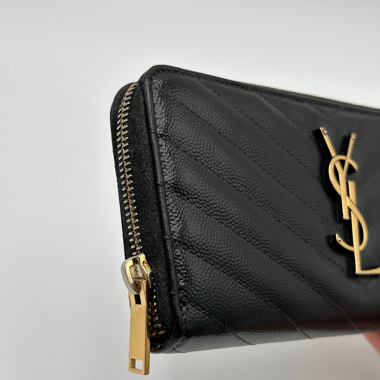 Authentic YSL Matelasse Black Full Zipper Wallet