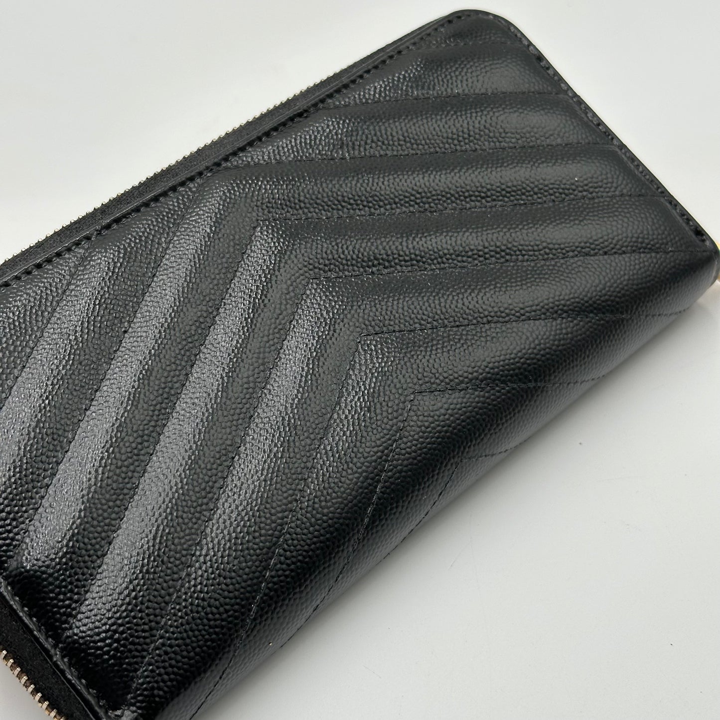 Authentic YSL Matelasse Black Full Zipper Wallet