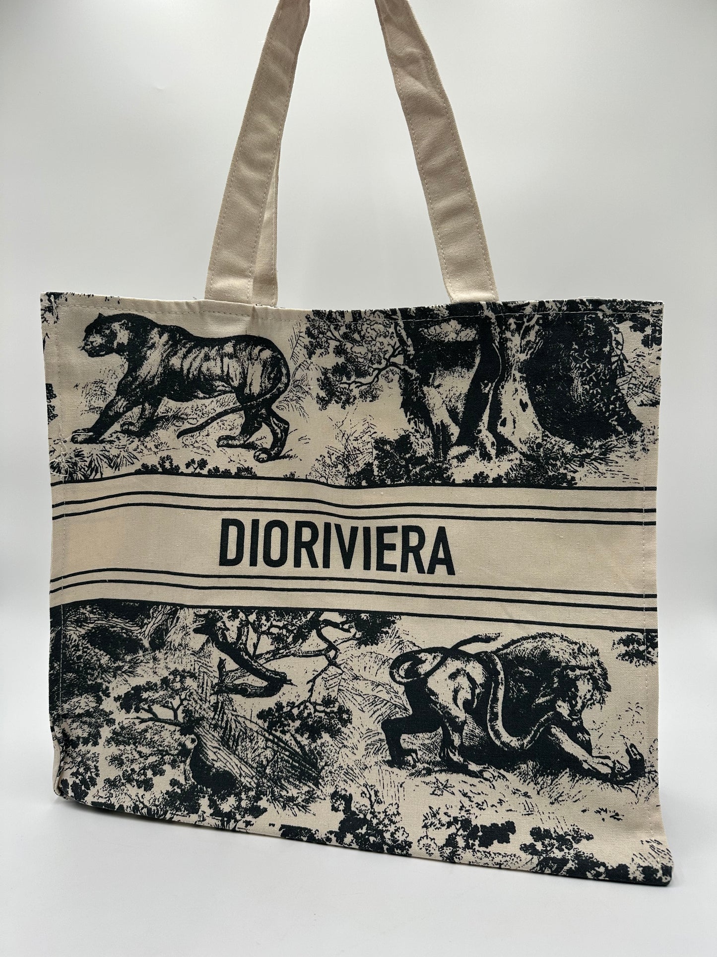 DIOR Riviera Large Canvas Shopping Tote