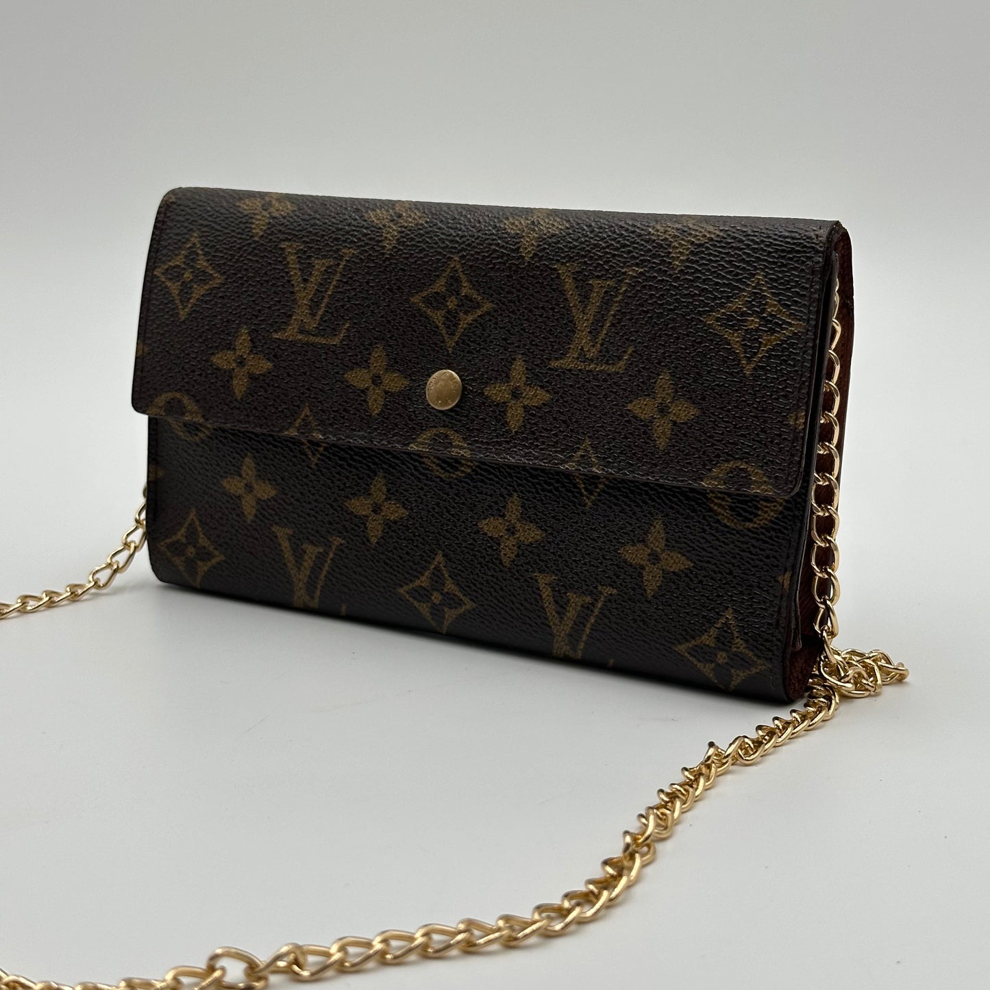 Authentic Louis Vuitton 1999 Monogram International Trifold Wallet Crossbody